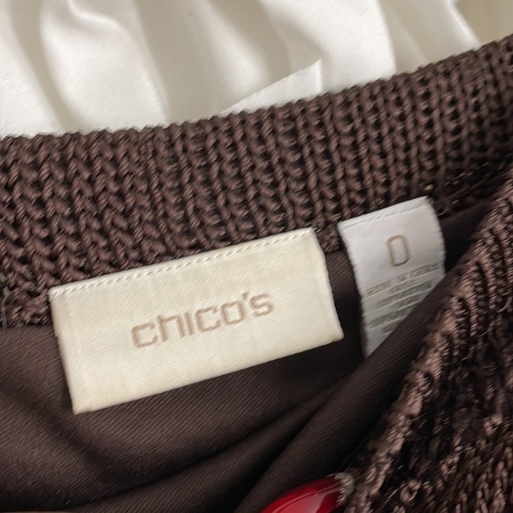 Chicos chocolate Brown knit lace maxi skirt thick and lined - Picture 4 of 5